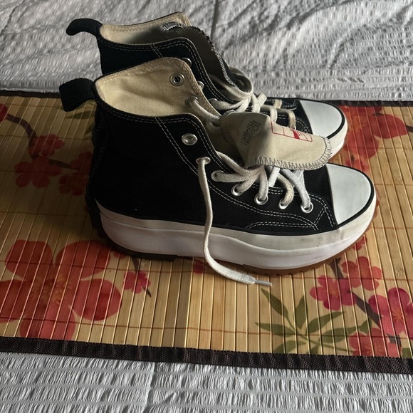 Converse Shoes - Converse Women's Black and White High-Top Platform Sneakers